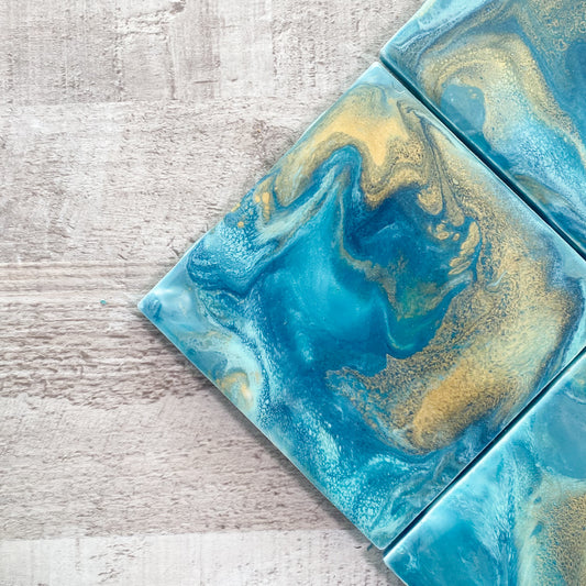 Caribbean Luxury Vibes Handmade Coaster Set image 1