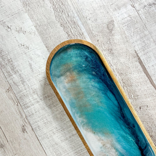 Ocean Resin and Wood Dish - Oval image 1