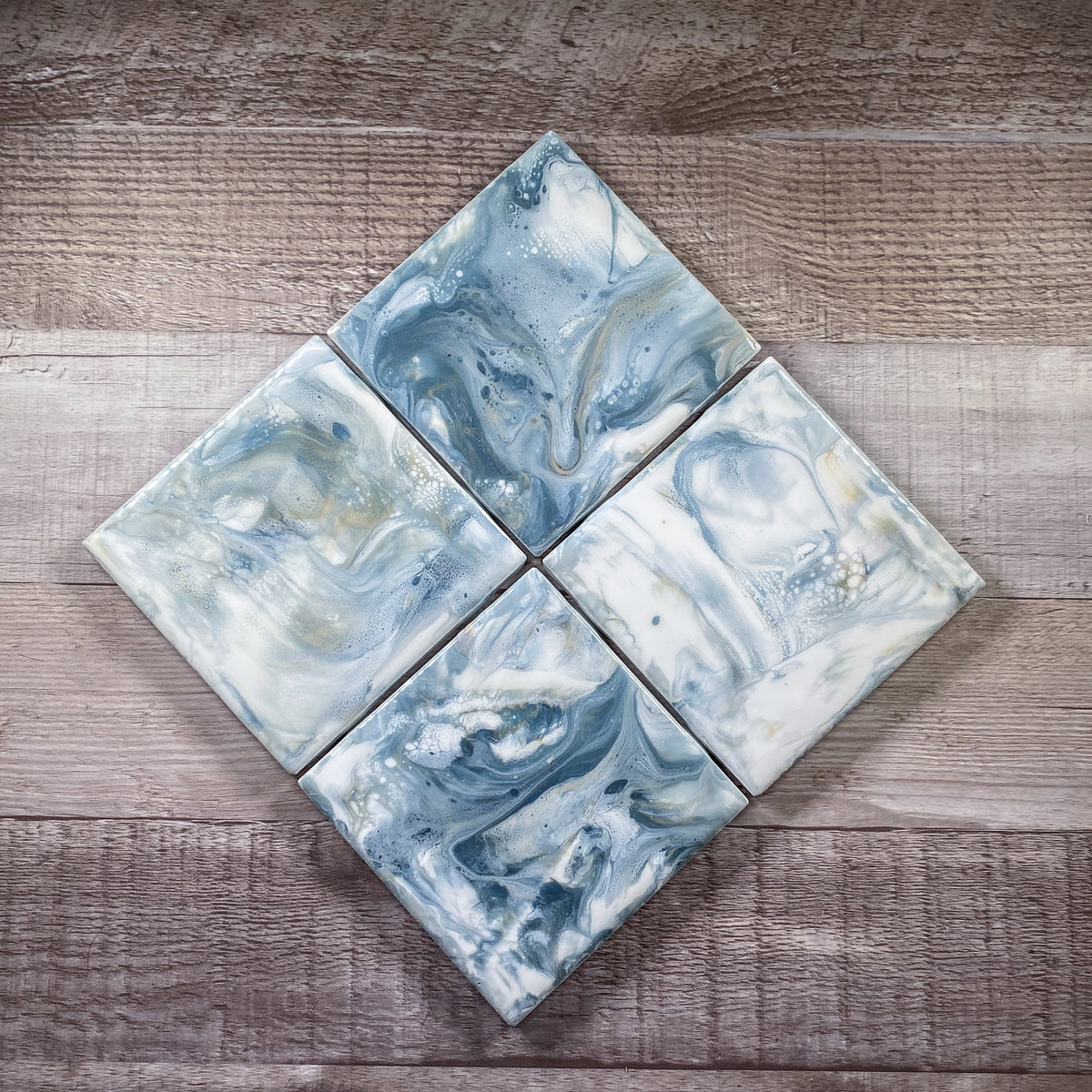 Pewter Tones Table Coaster Set image 0