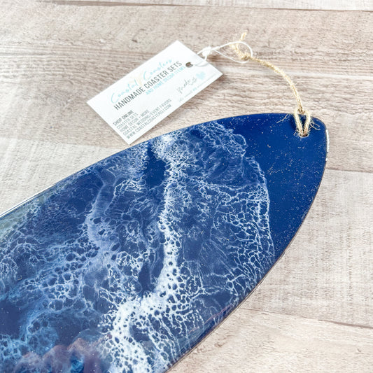 Large Resin Coastal Ocean Wave Surfboard Wall Art image 1