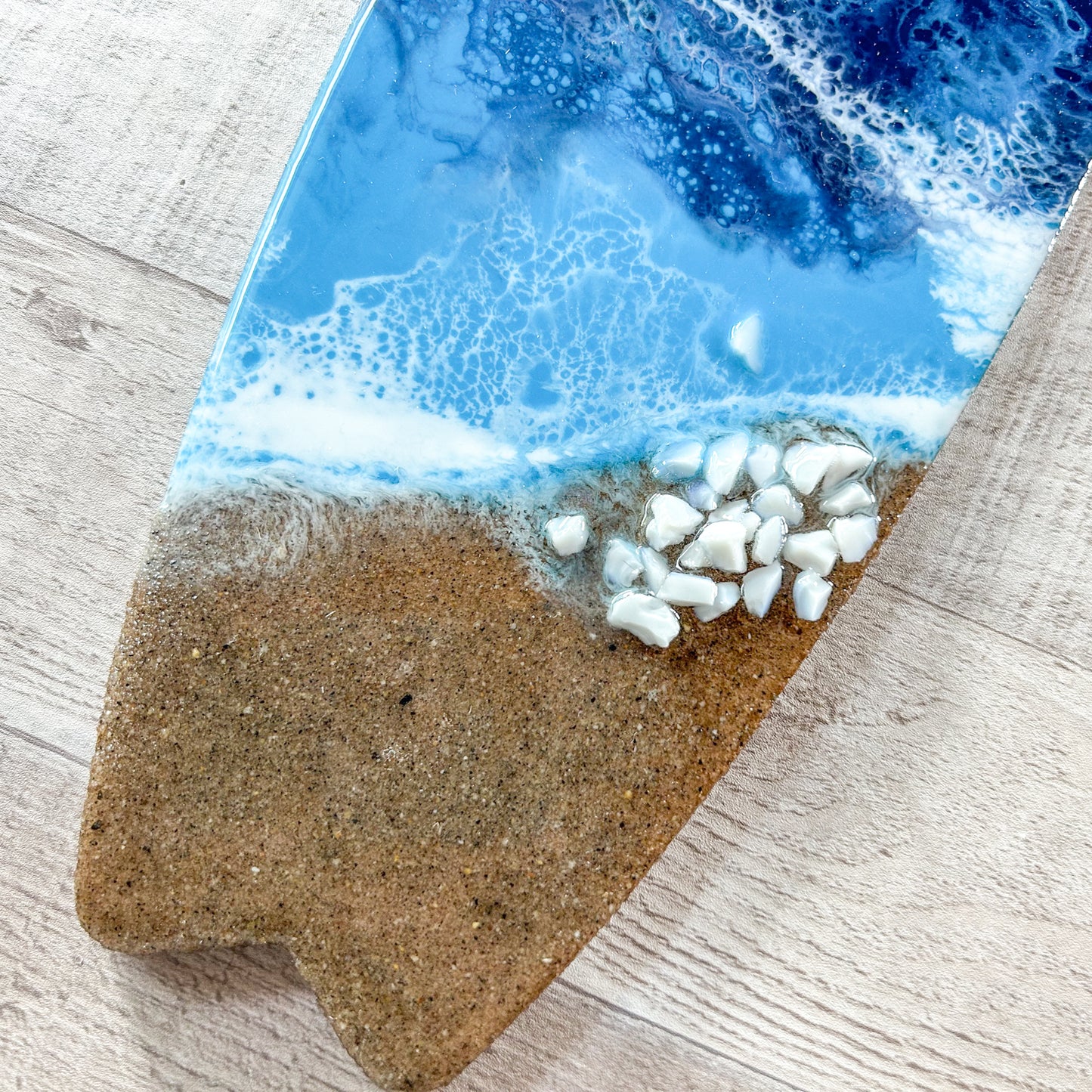 Large Resin Coastal Ocean Wave Surfboard Wall Art image 2