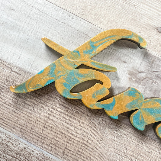 Wood and Resin Letter Art - Family II (small) image 1