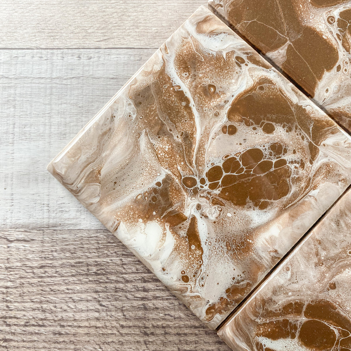 Coffee and Cream Vibes Handmade Coaster Set image 2