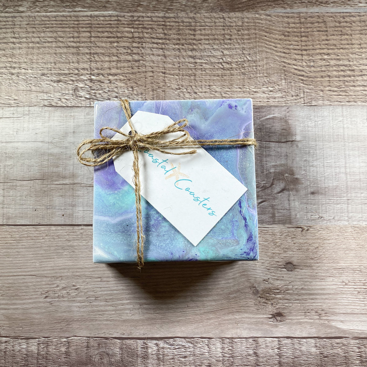 Lavendar & Teal Swirls - Table Coaster Set image 3