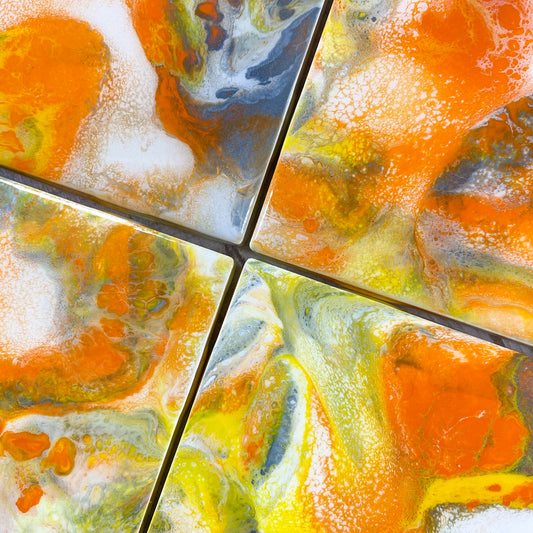 Sunset Swirls Handmade Coaster Set image 1