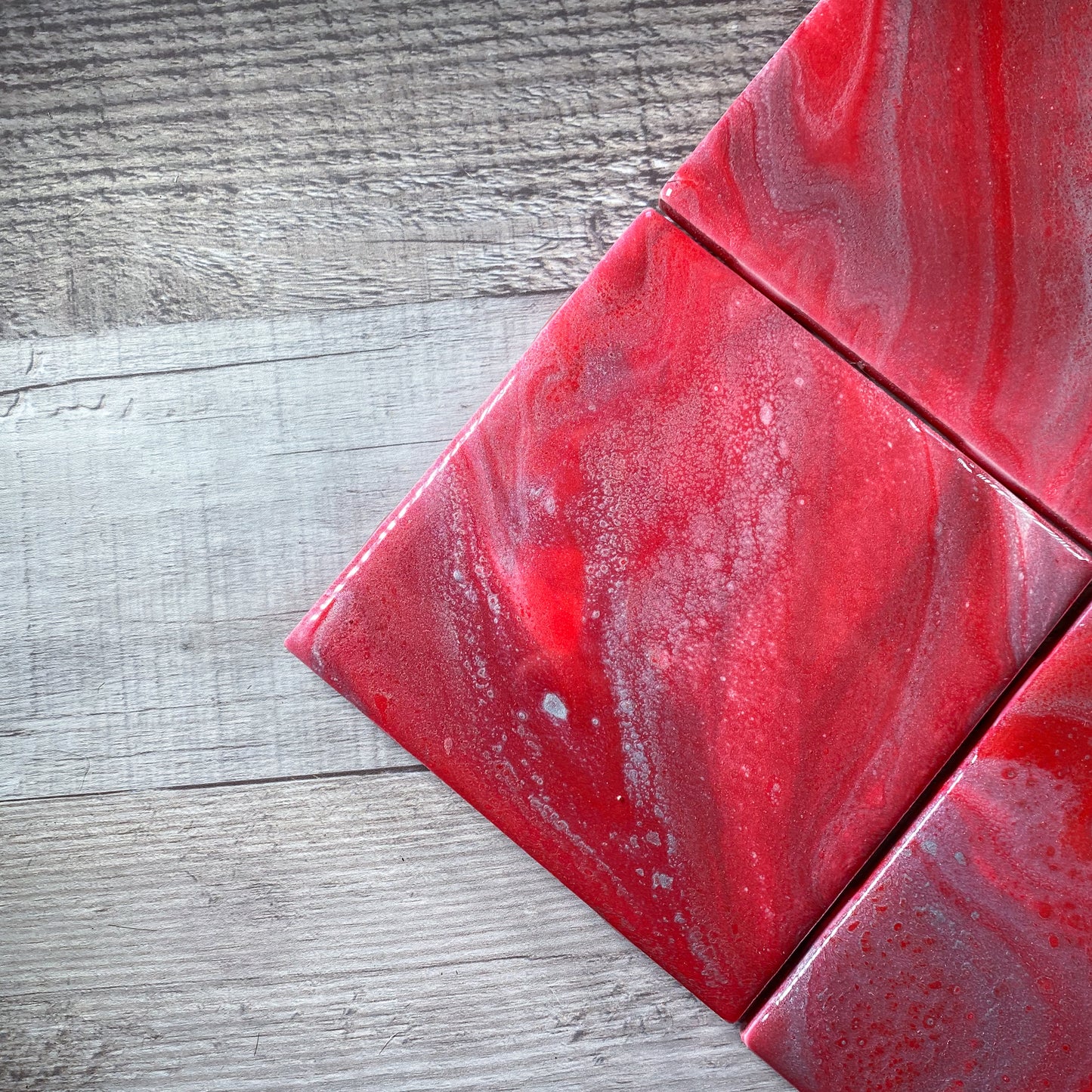 Ruby Red with Silver Table Coaster Set image 4