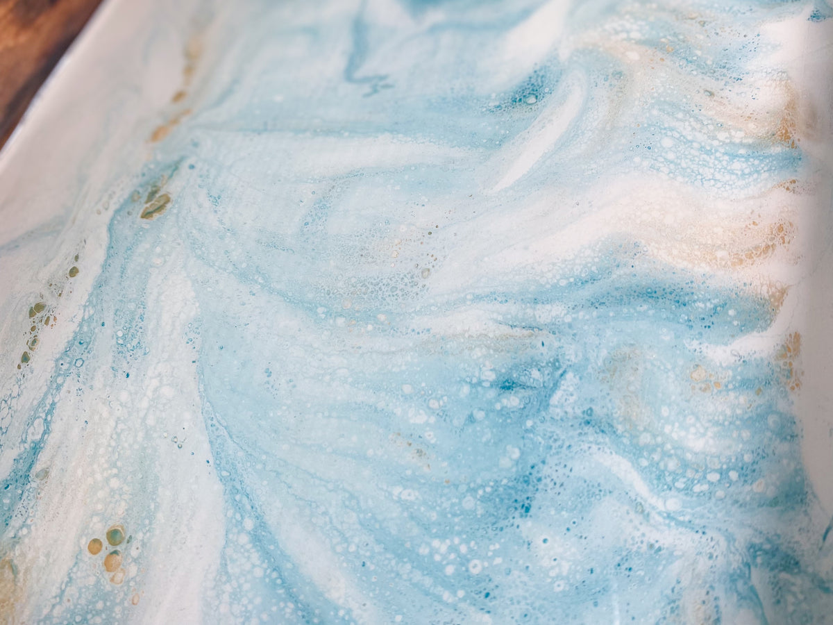 Light Blue with Gold Small Serving Tray image 1