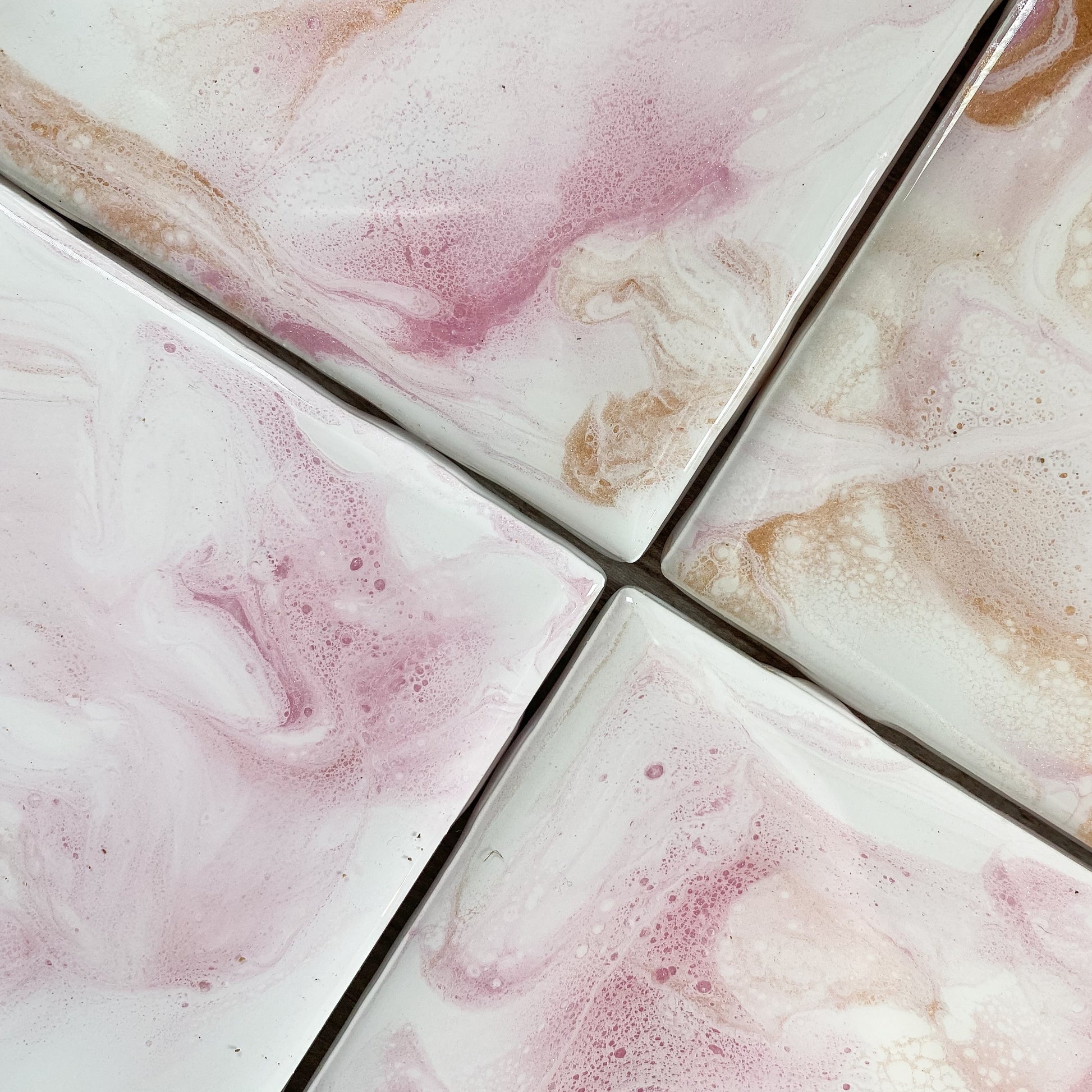 Pink with Rose Gold - Table Coaster Set image 1