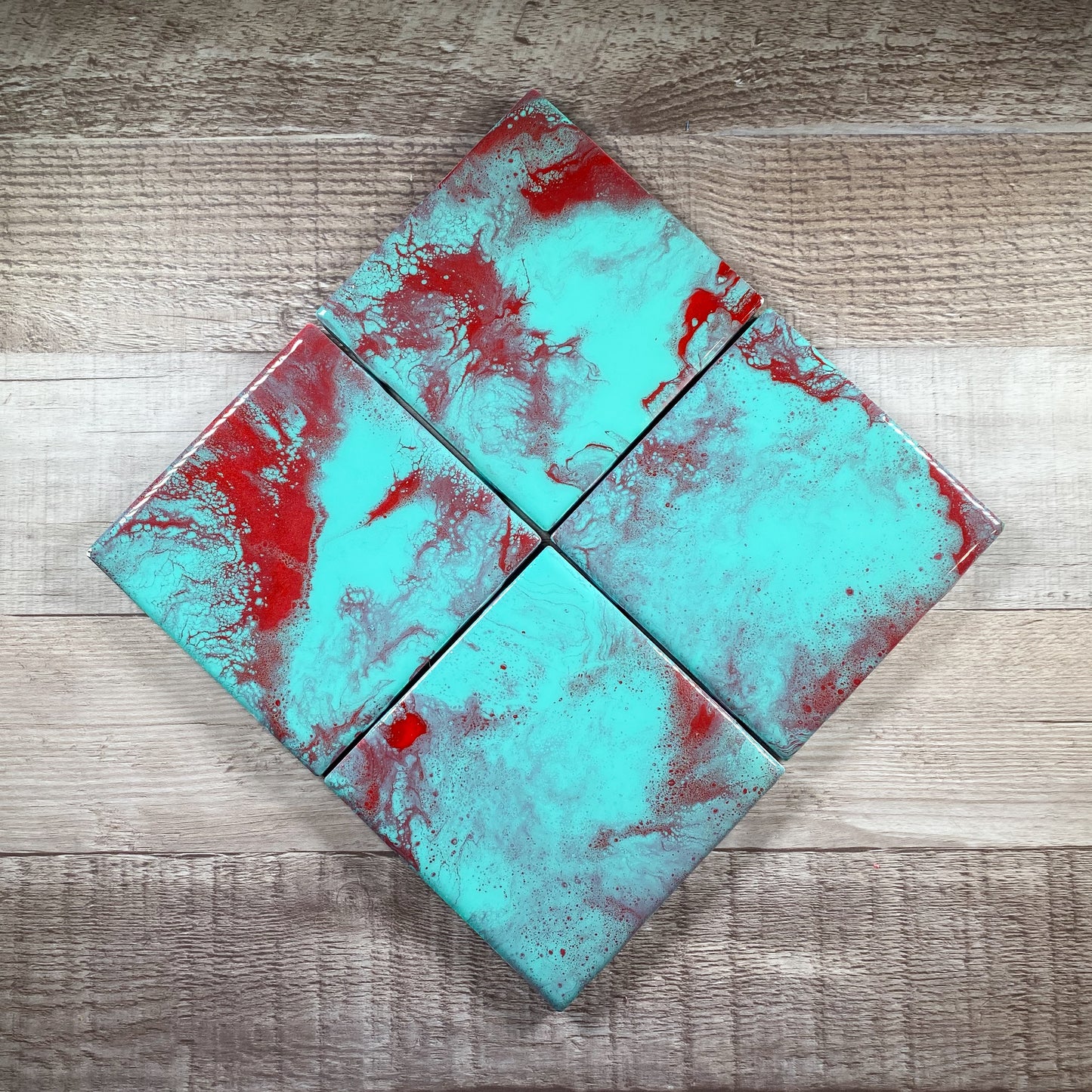 Ruby Red & Teal - Table Coaster Set image 4