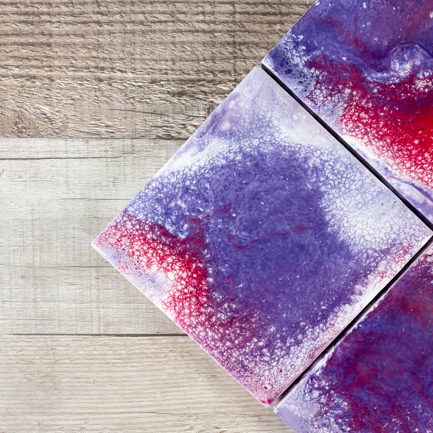 Pink & Purple Crush Handmade Coaster Set image 3