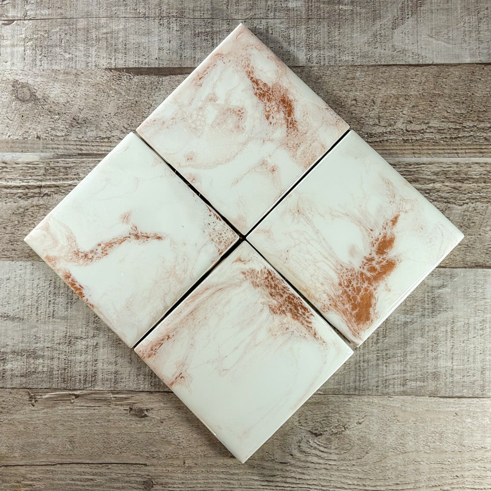 Rose Gold Twist Handmade Coaster Set image 0