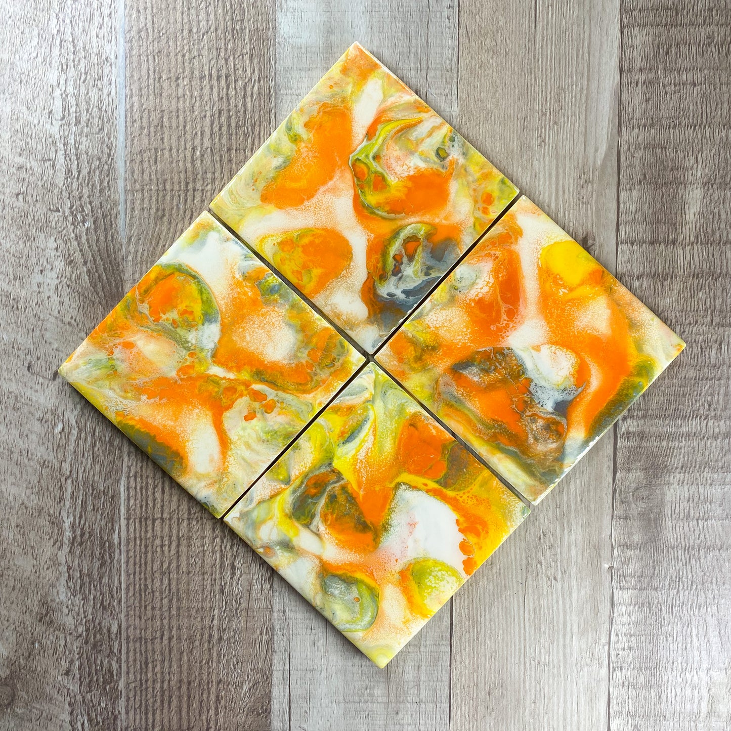 Sunset Swirls Handmade Coaster Set image 0