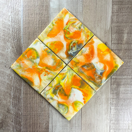 Sunset Swirls Handmade Coaster Set image 0