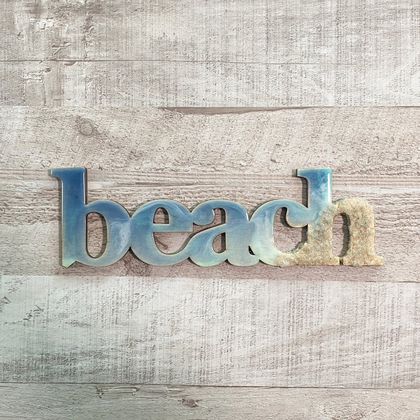 Wood and Resin Letter Art - Beach image 0