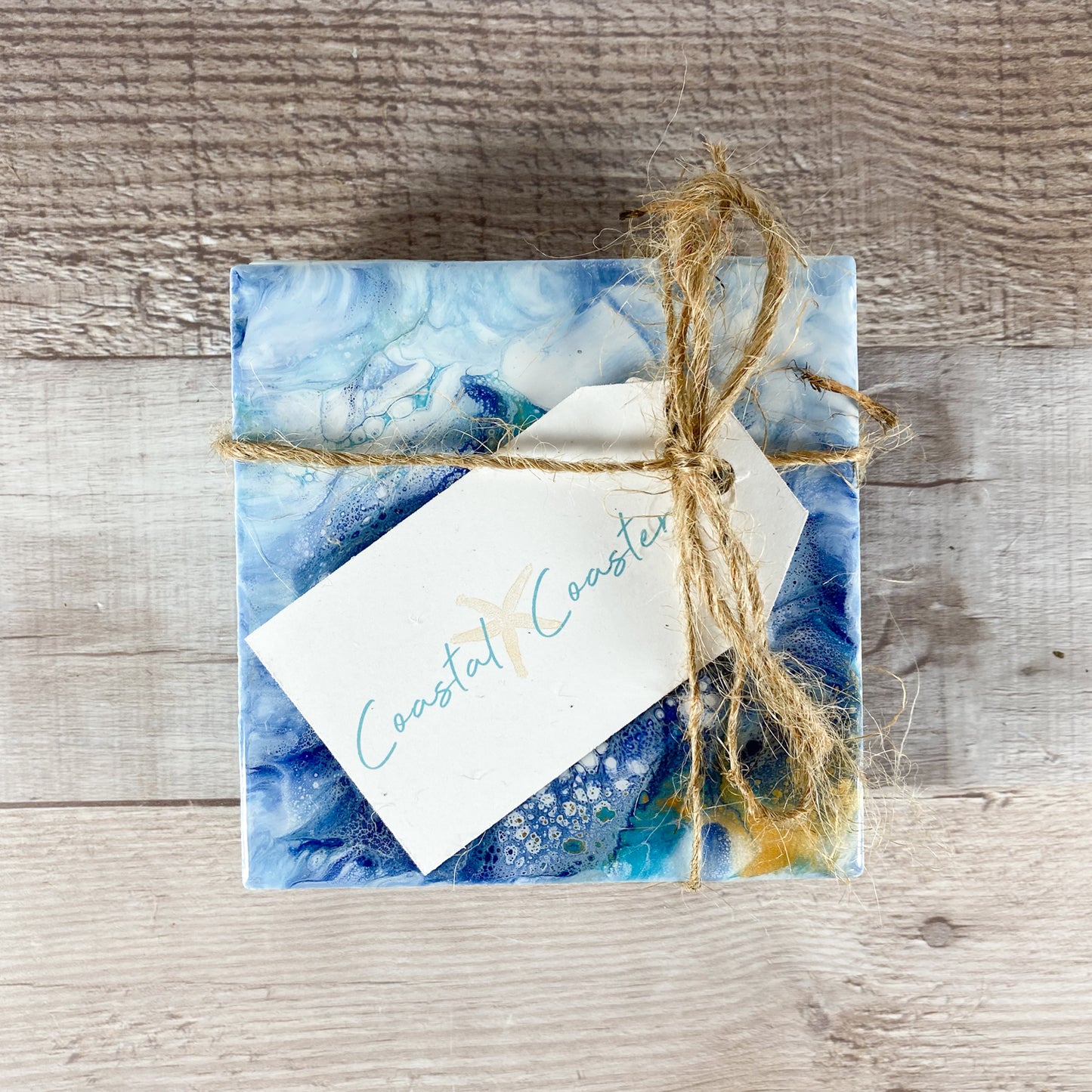 Blue Hues I Handmade Coaster Set image 1