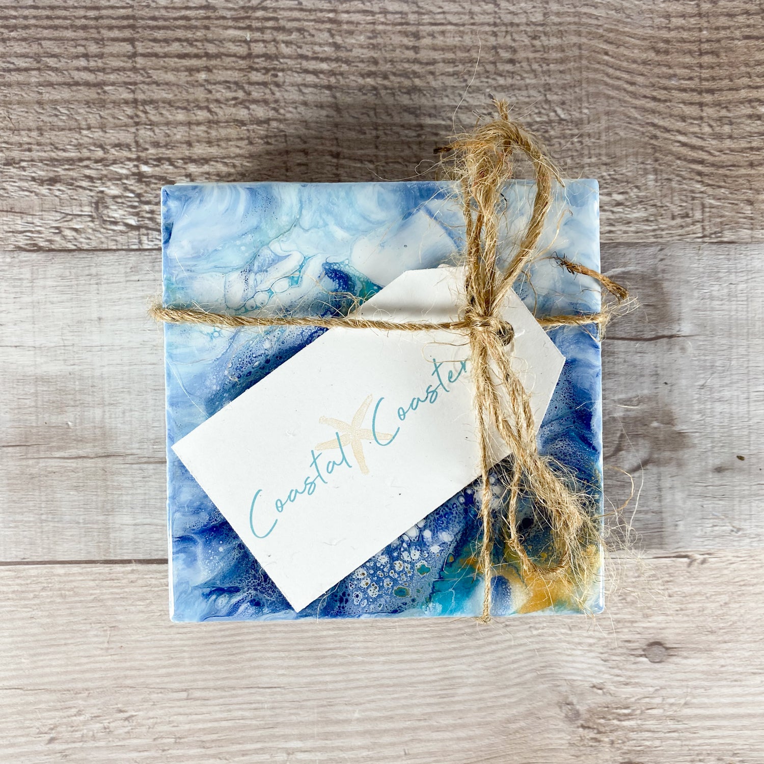 Blue Hues I Handmade Coaster Set image 1