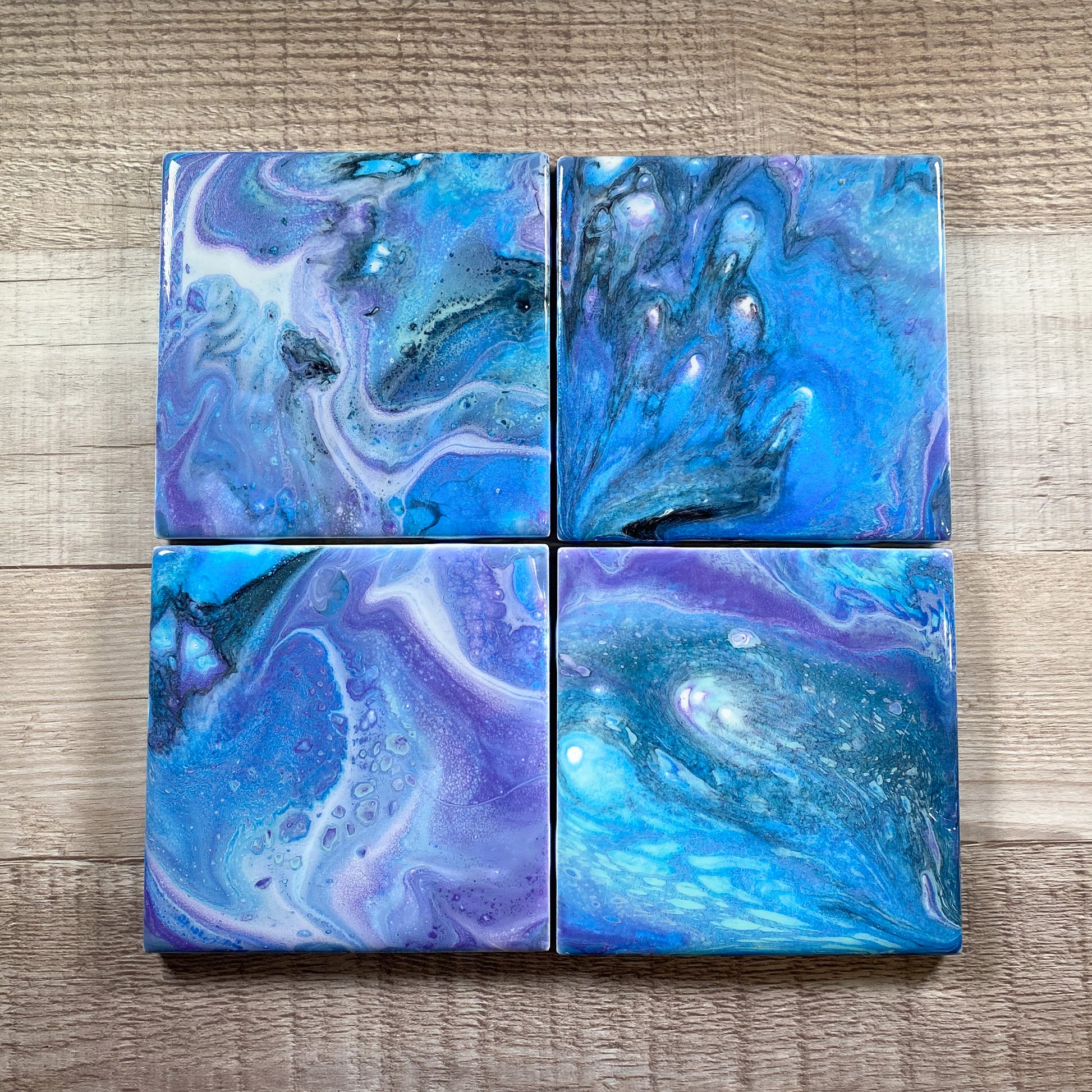 Blue & Purple Swirl - Table Coaster Set image 2