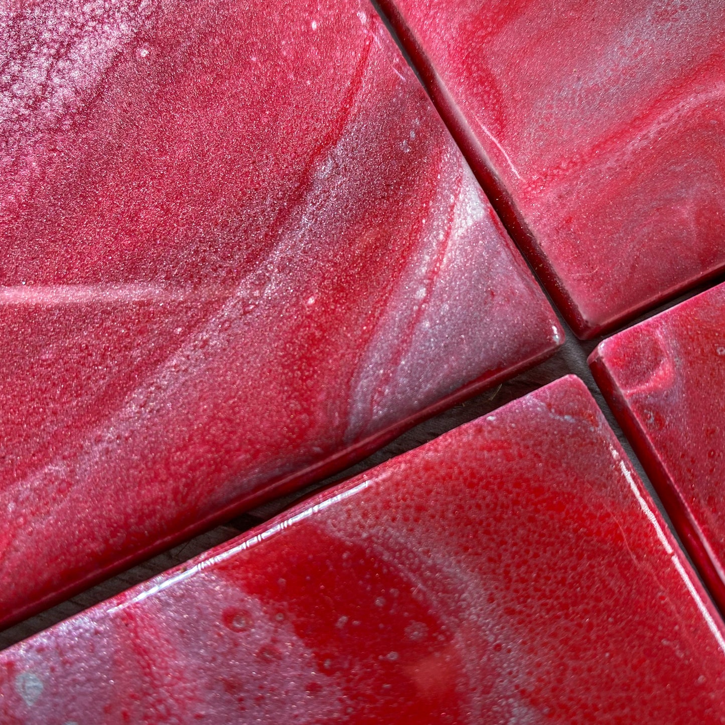 Ruby Red with Silver Table Coaster Set image 1