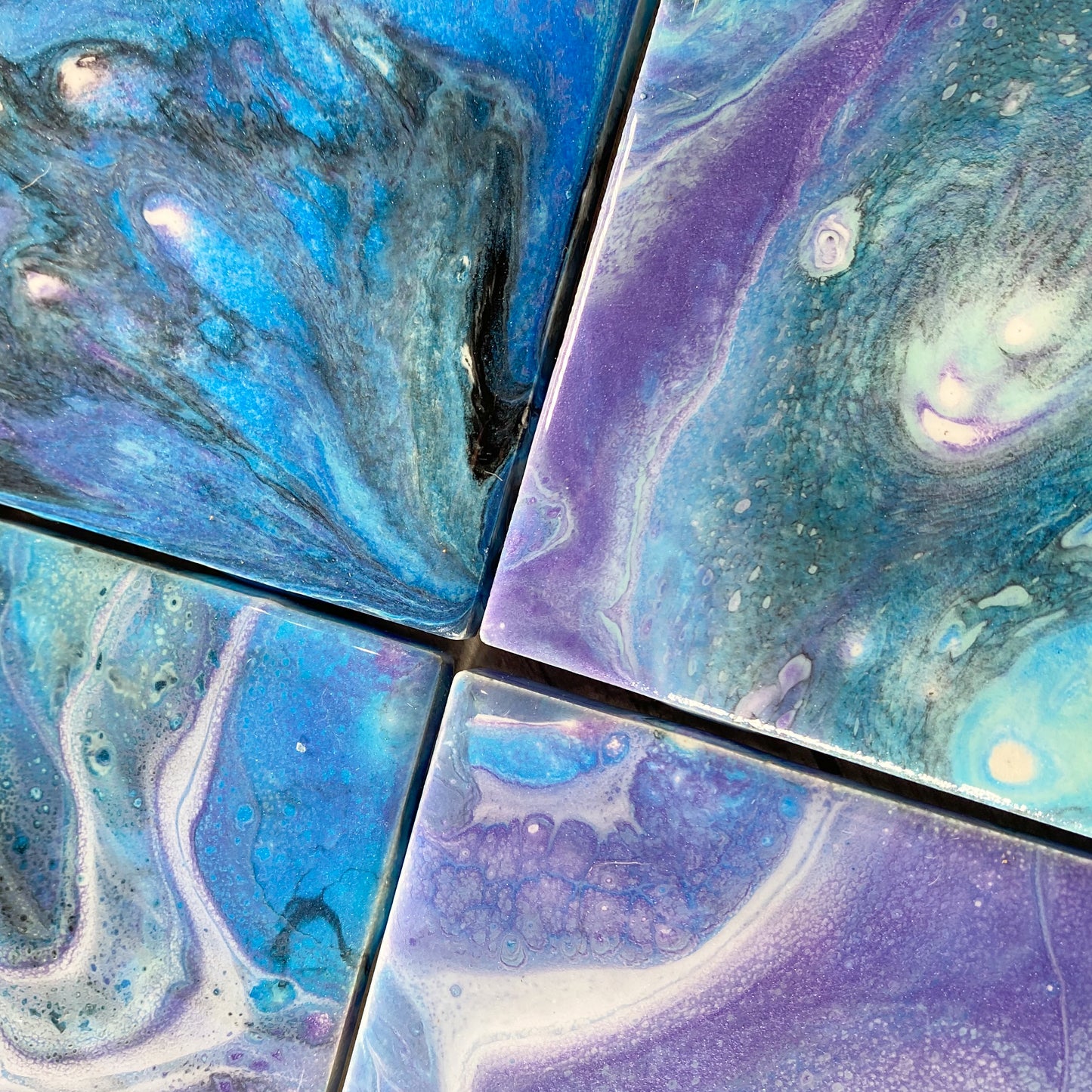 Blue & Purple Swirl - Table Coaster Set image 1