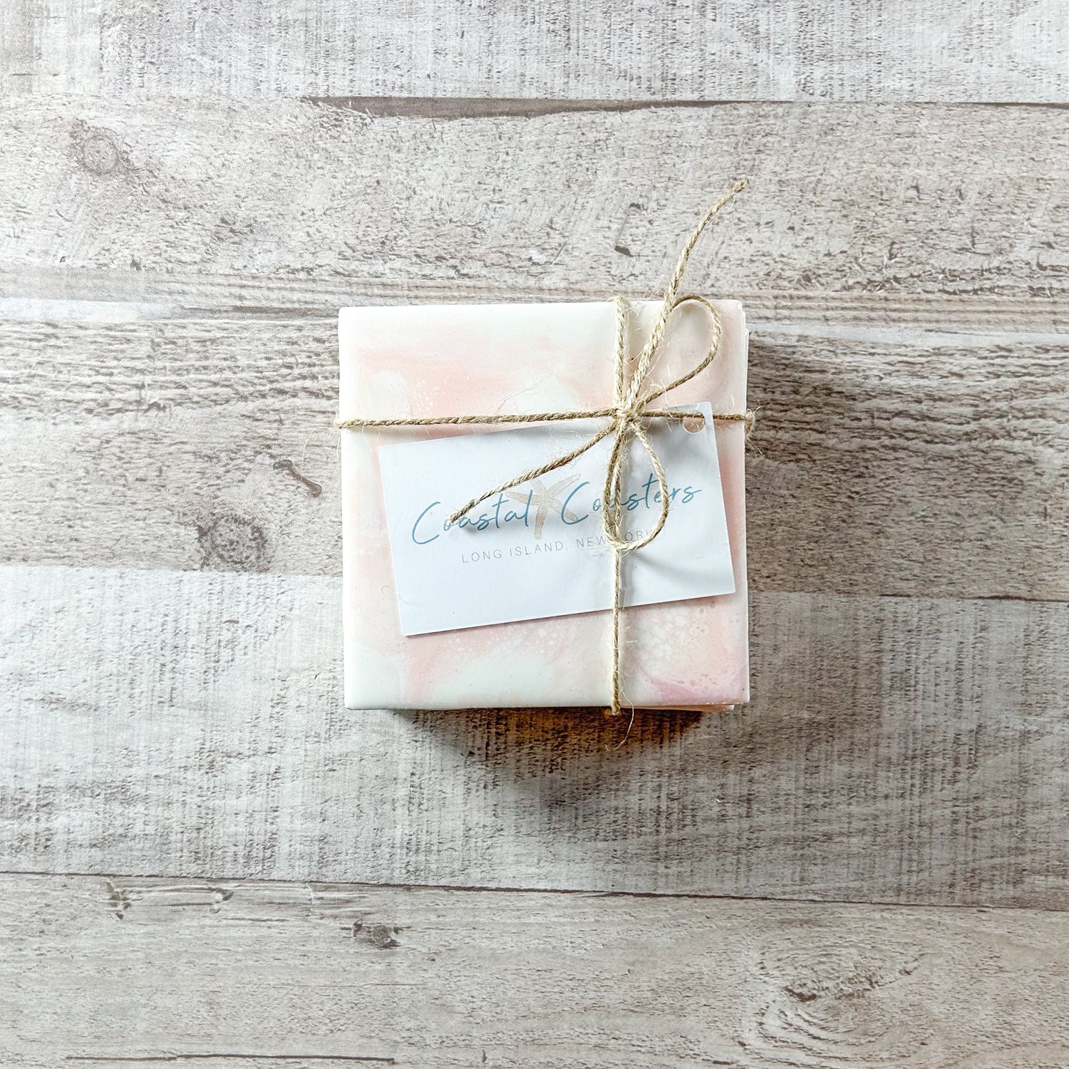 Rose Gold Gift Set - Coasters 4pk and Tray Gift Set image 3
