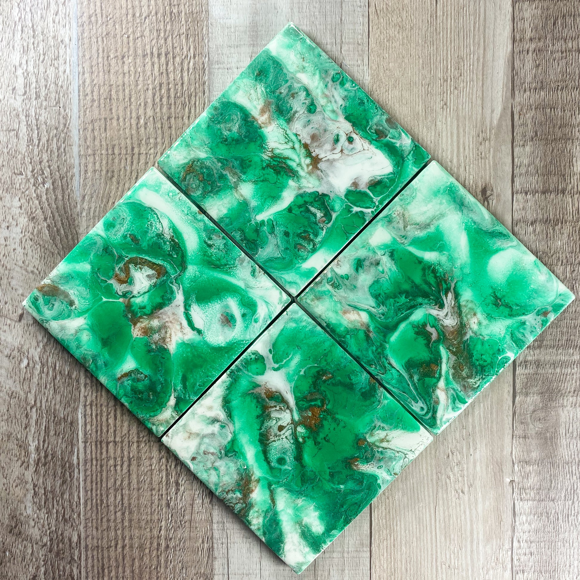 Emerald with Rich Espresso I Table Coaster Set image 0