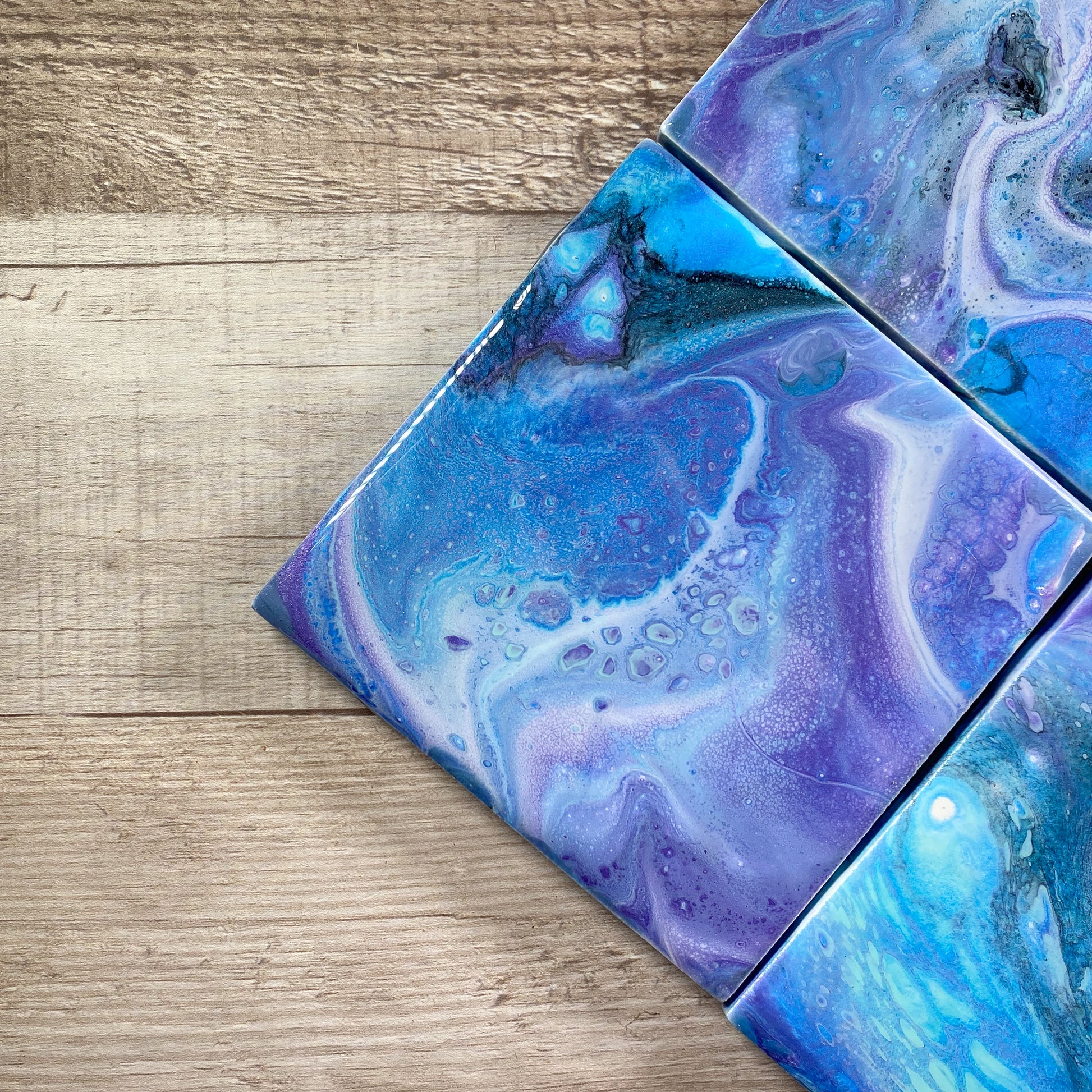 Blue & Purple Swirl - Table Coaster Set image 4