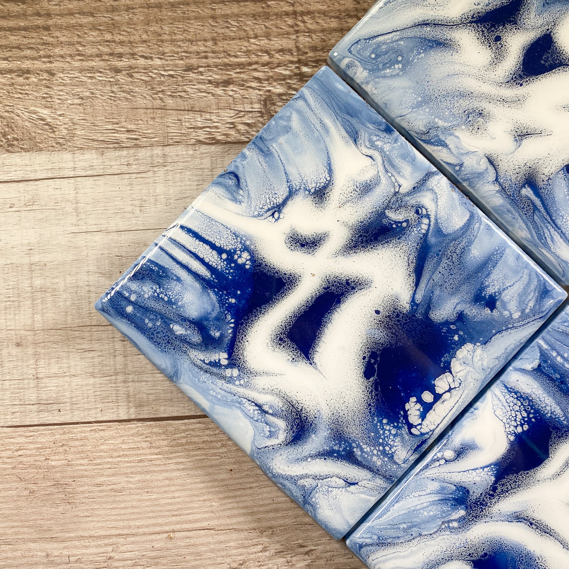 Navy & White Swirls I - Table Coaster Set image 4