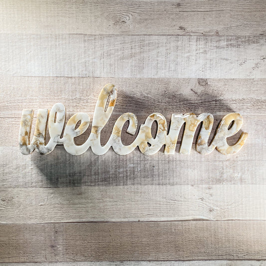Wood and Resin Letter Art - Welcome image 0