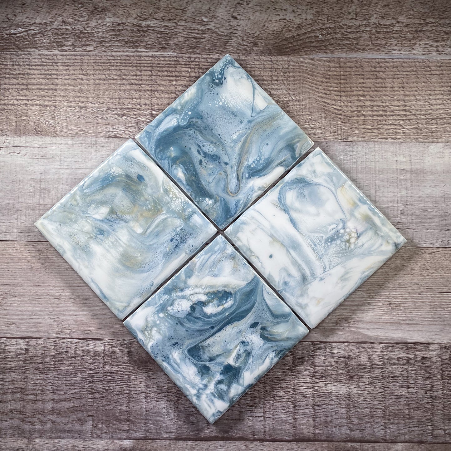 Pewter Tones Table Coaster Set image 0