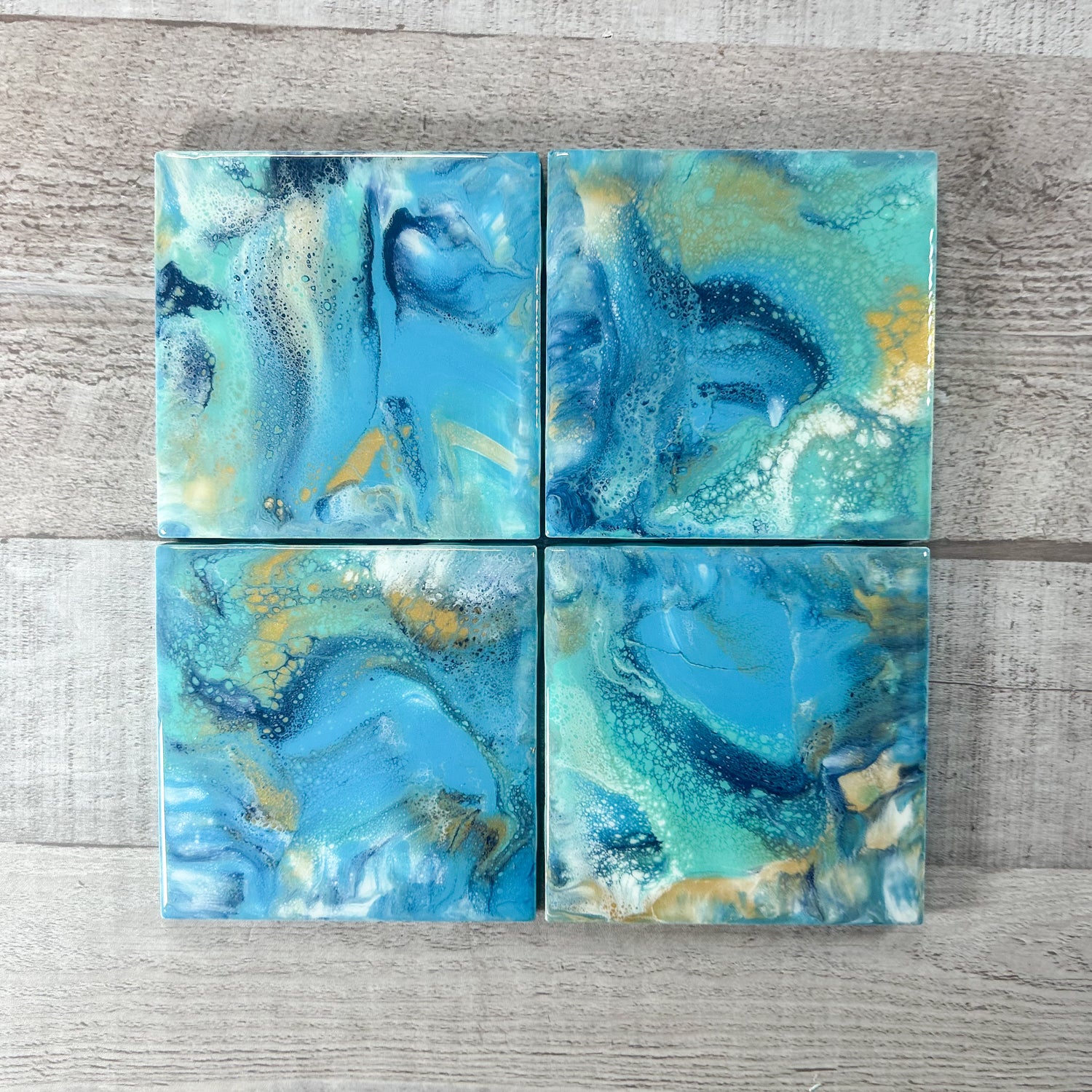 Oceanic Opulence Handmade Coaster Set image 0