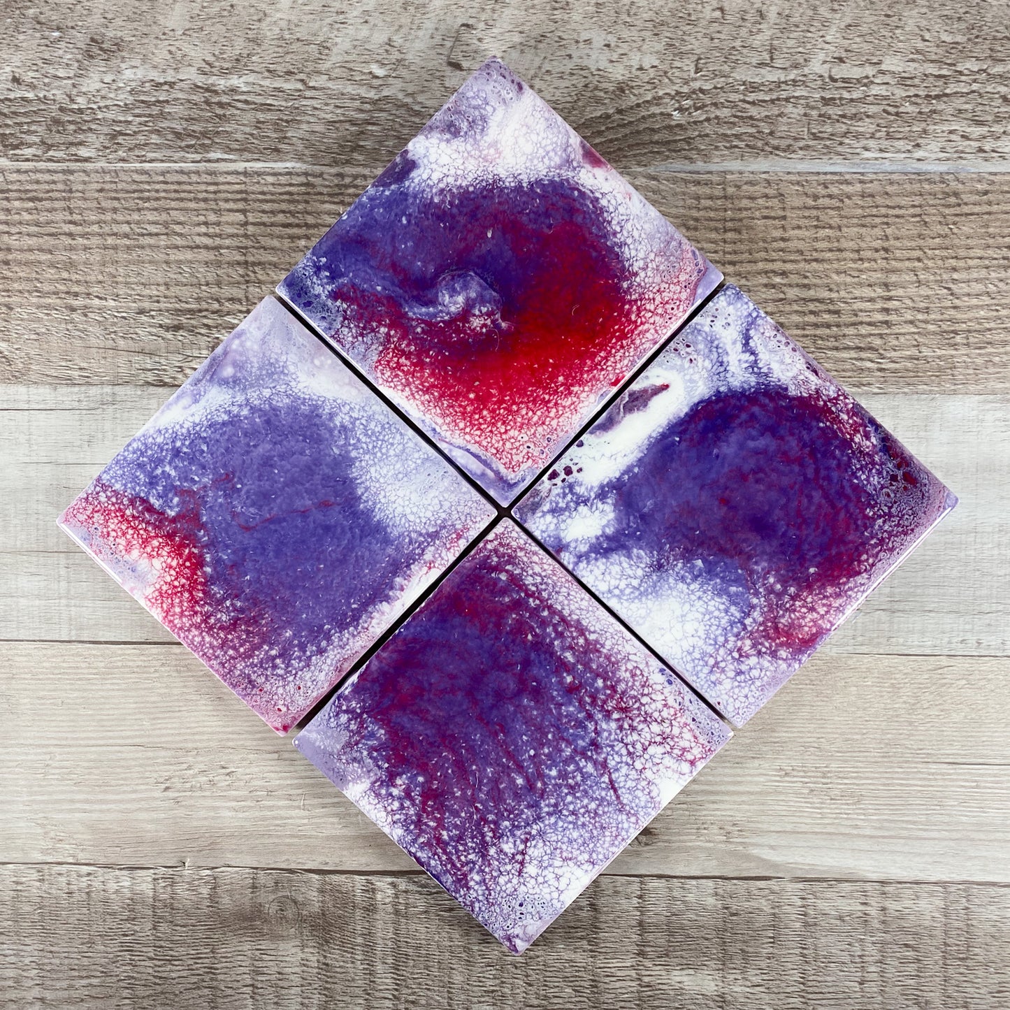 Pink & Purple Crush Handmade Coaster Set image 2