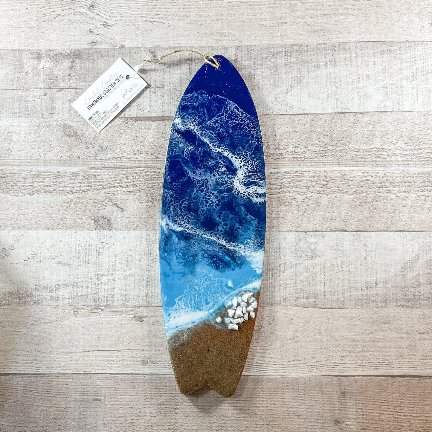 Large Resin Coastal Ocean Wave Surfboard Wall Art image 0