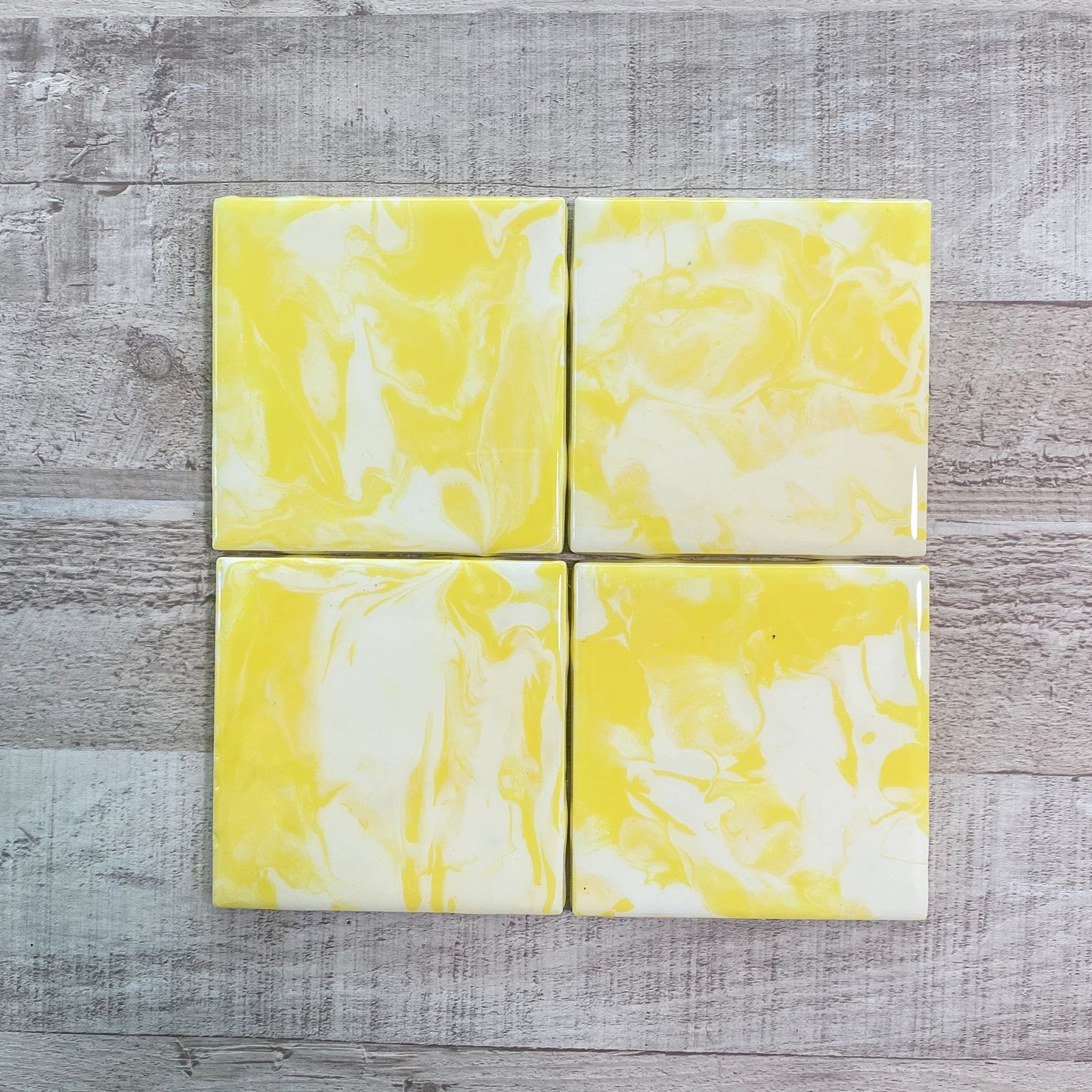Sunny Yellow Handmade Coaster Set image 0