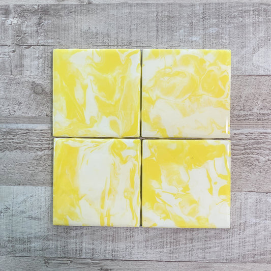 Sunny Yellow Handmade Coaster Set image 0