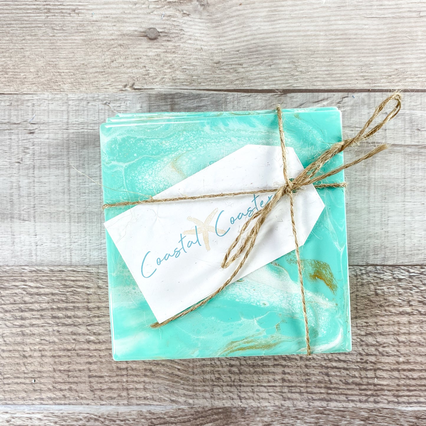 Coastal Elegance Style Handmade Coaster Set image 1