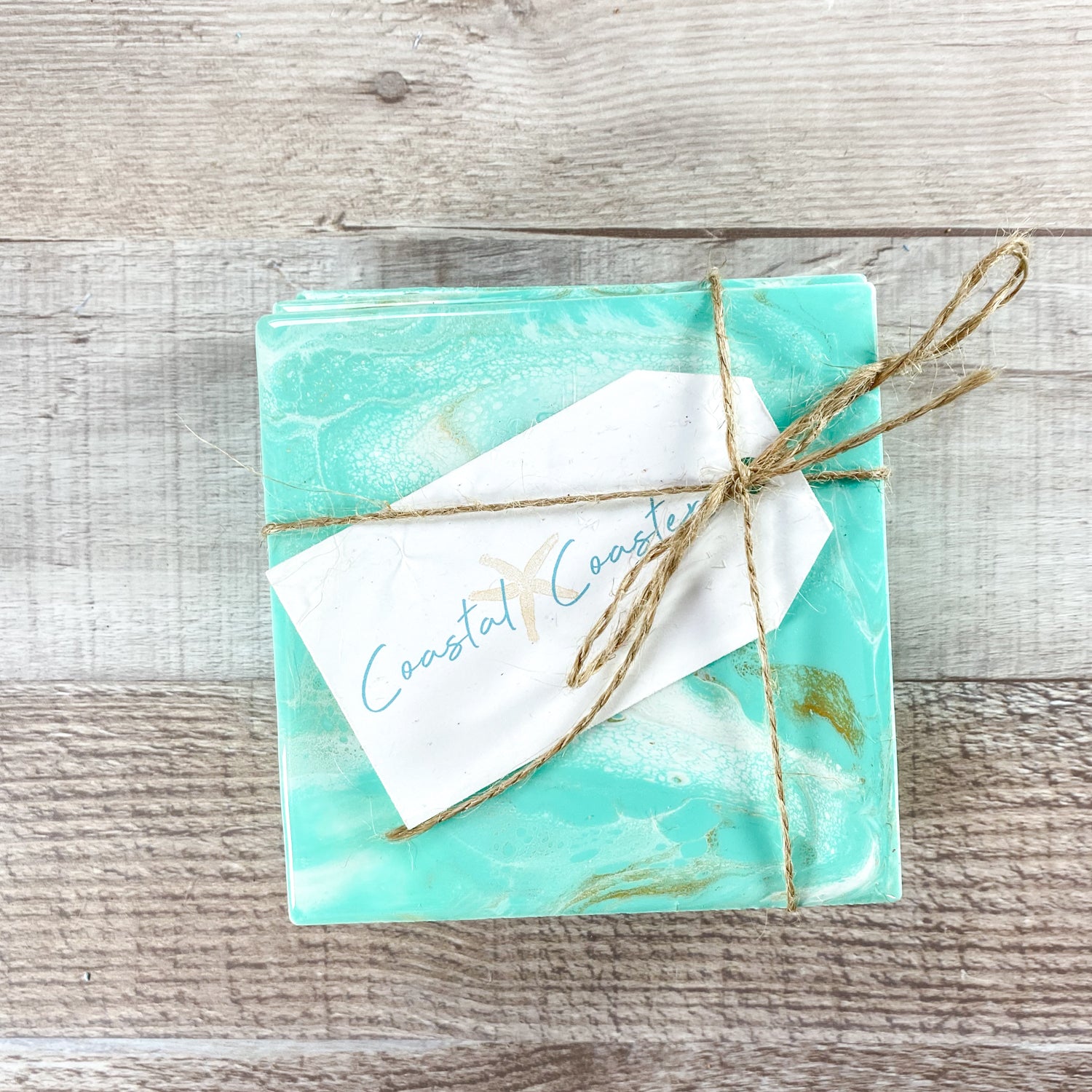 Coastal Elegance Style Handmade Coaster Set image 1