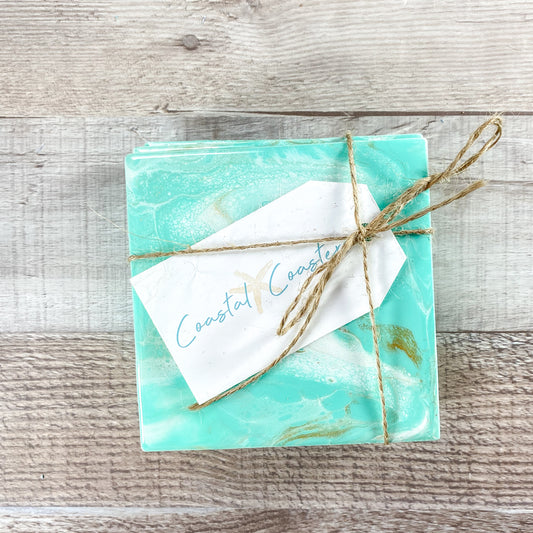 Coastal Elegance Style Handmade Coaster Set image 1