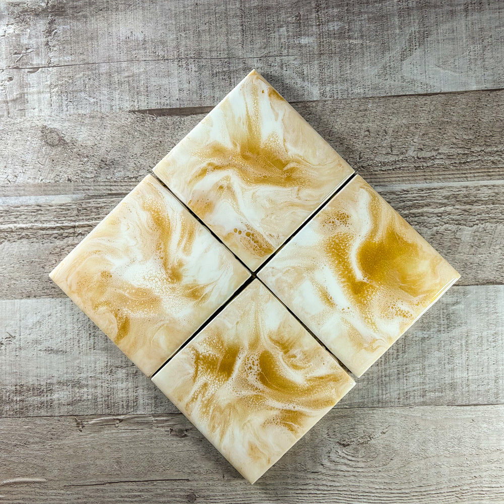 Golden Hour Handmade Coaster Set image 0