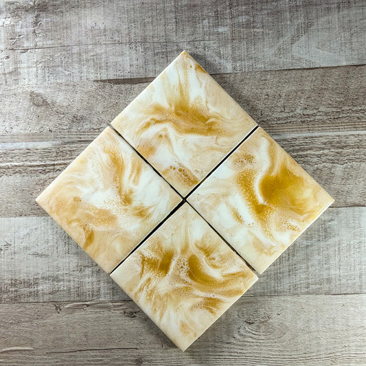 Golden Hour Handmade Coaster Set image 0