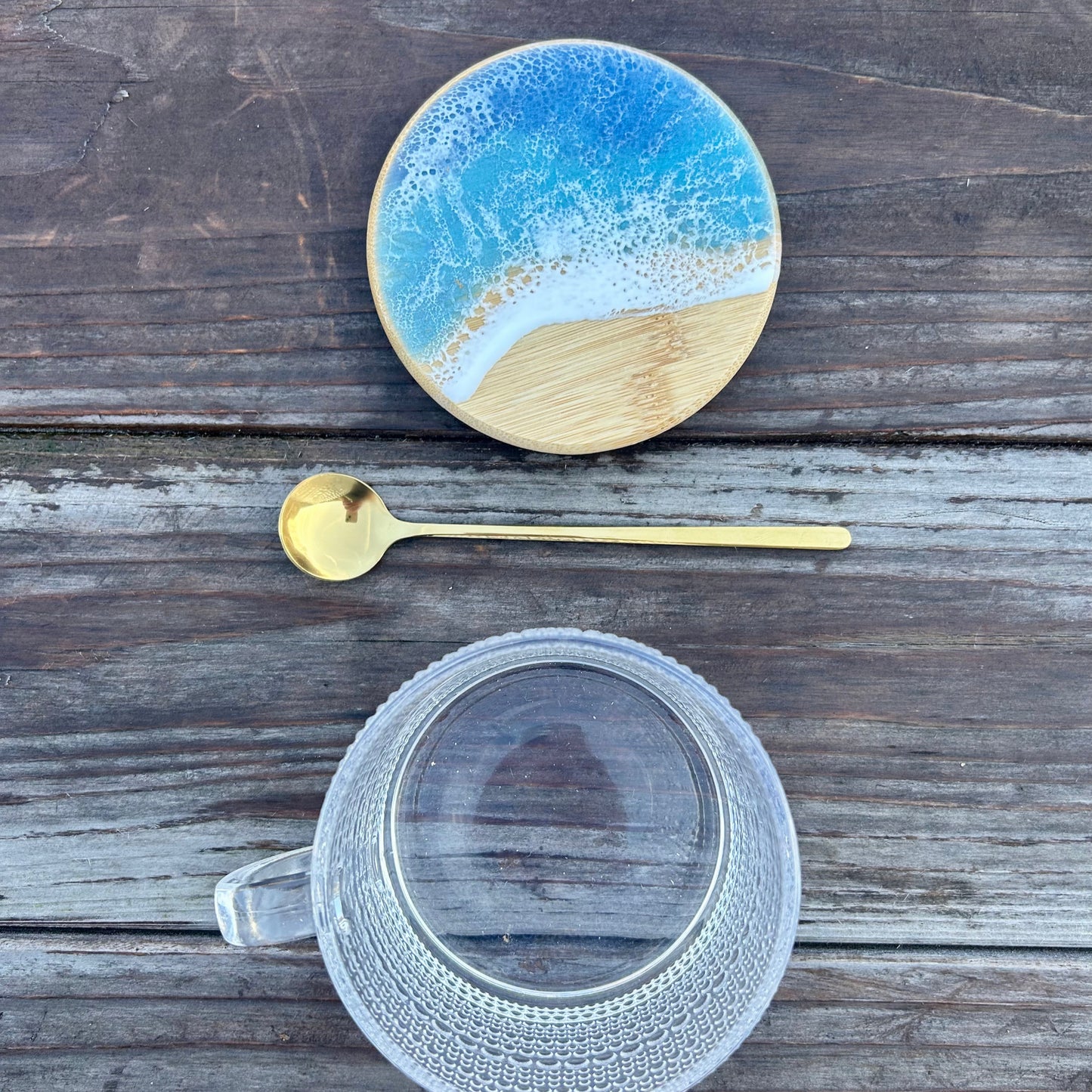 Ocean Resin Bamboo-Lid Mug Set image 2