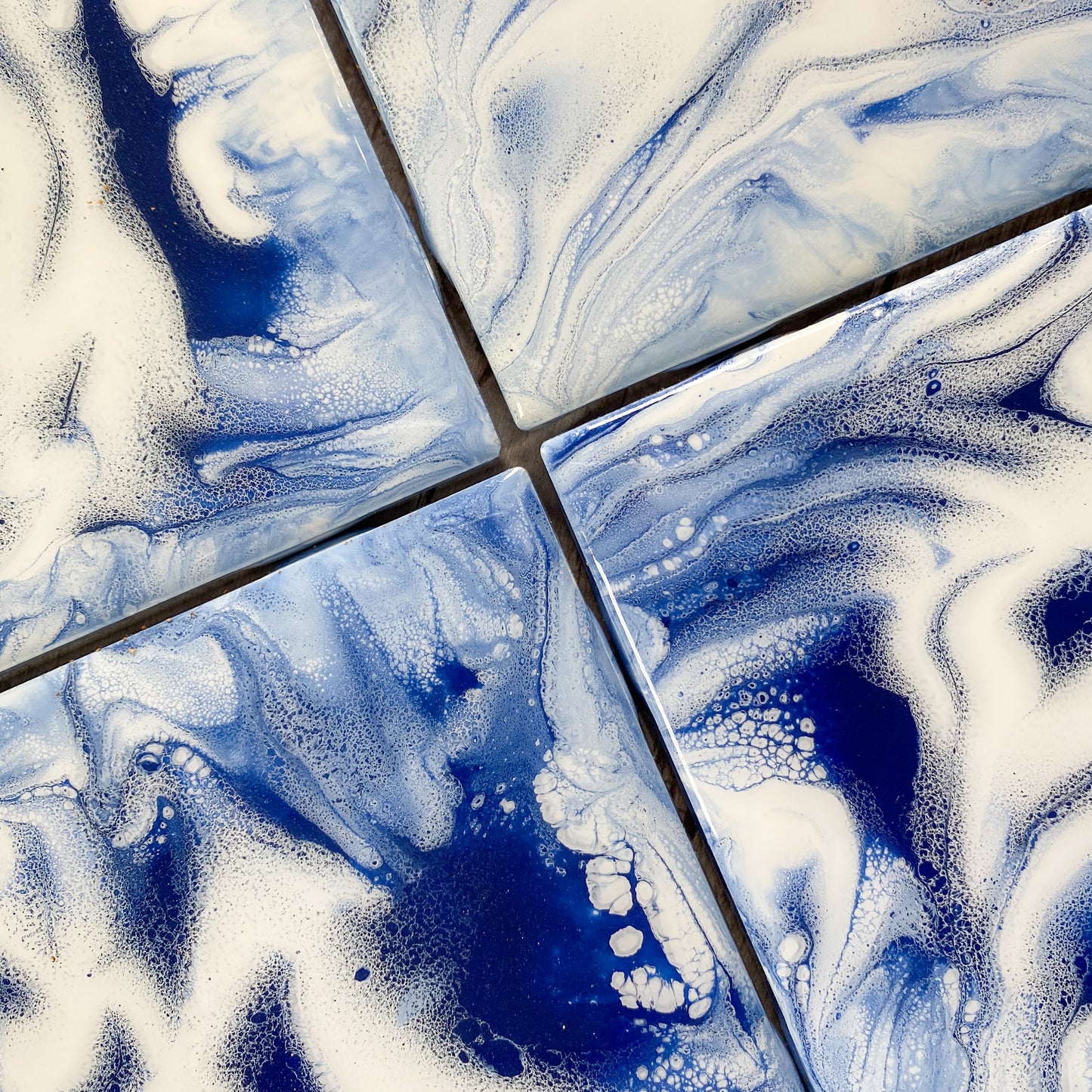 Navy & White Swirls I - Table Coaster Set image 3