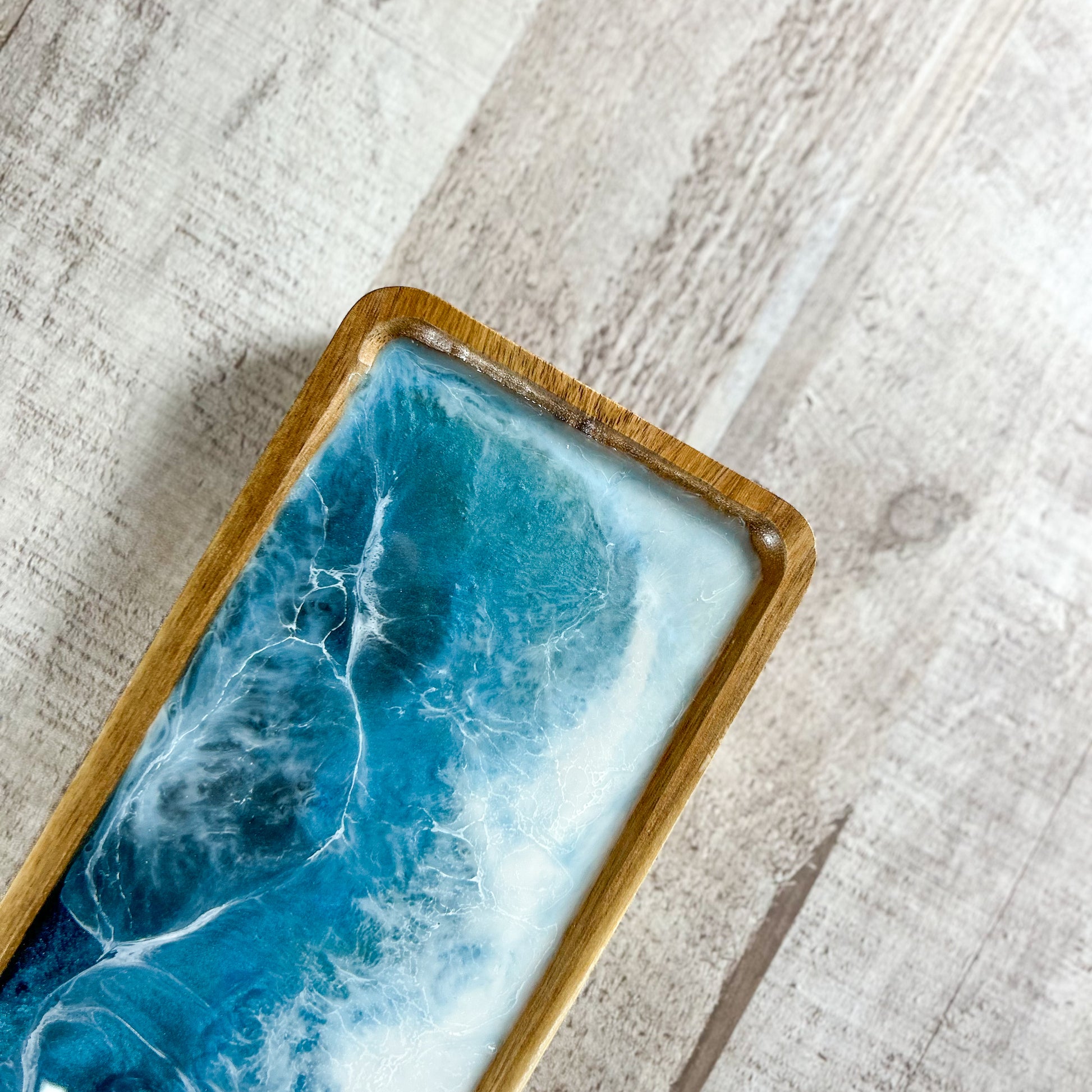 Deep Seas Resin and Wood Dish image 2