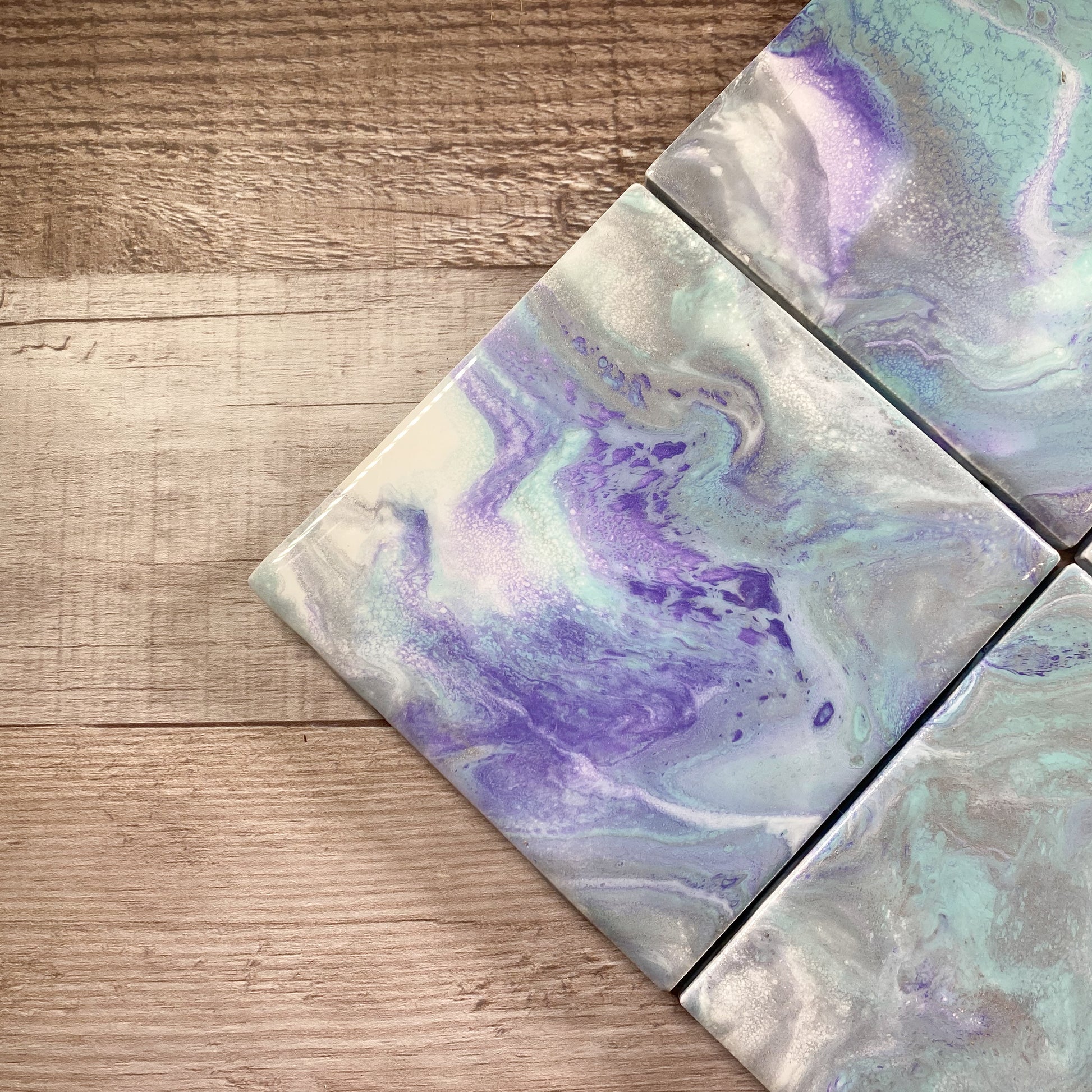 Lavendar & Teal Swirls - Table Coaster Set image 2