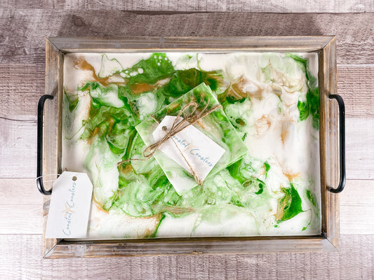 Green & Gold Gift Set - Coaster & Tray Gift Set image 0