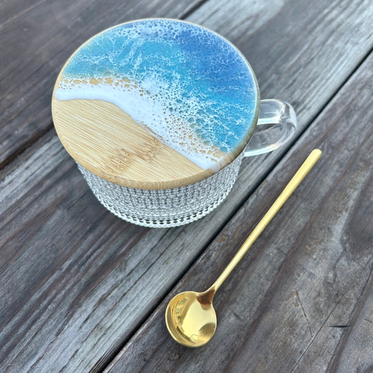 Ocean Resin Bamboo-Lid Mug Set image 0