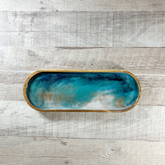 Ocean Resin and Wood Dish - Oval image 0