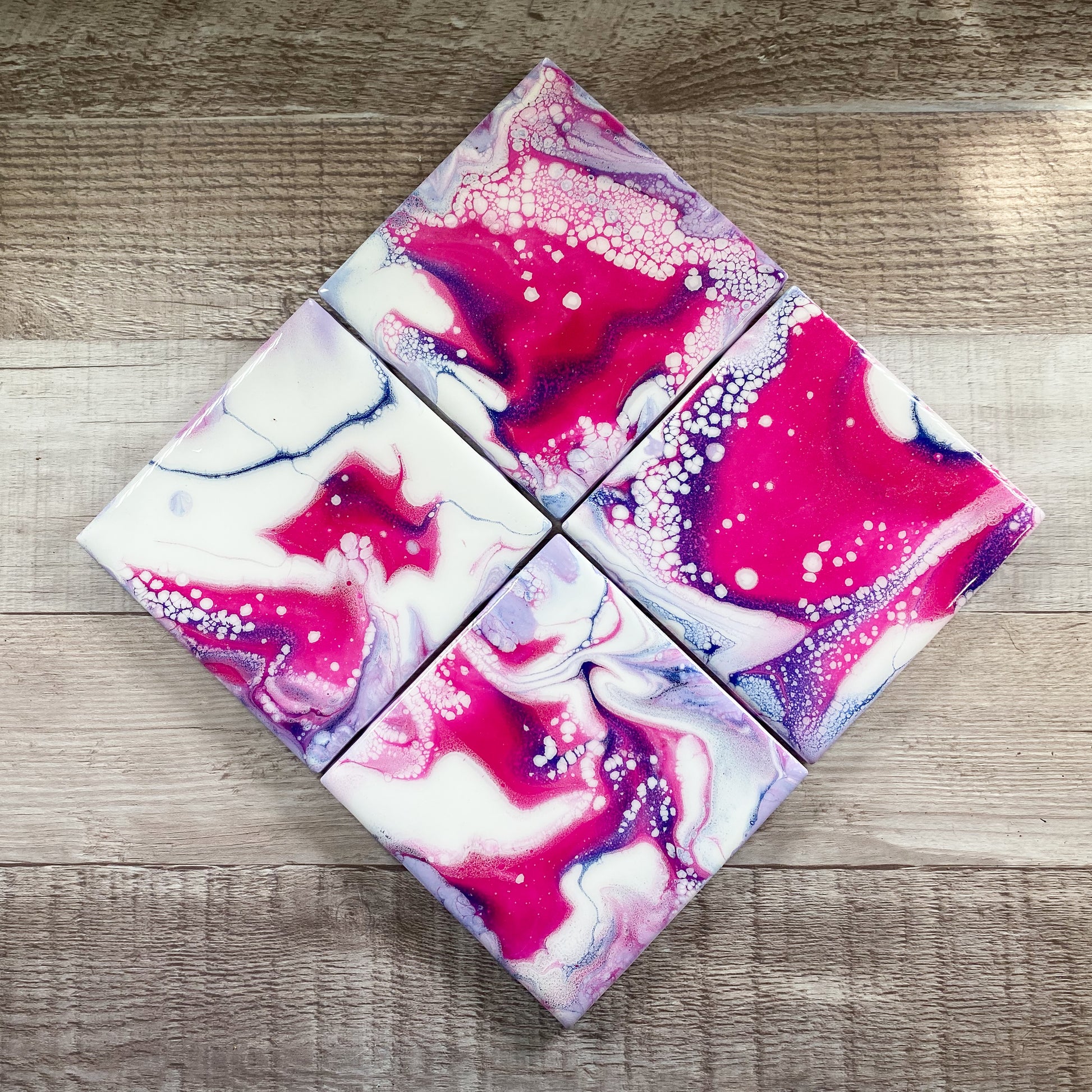 Pink and Purple Swirls - Table Coaster Set image 3