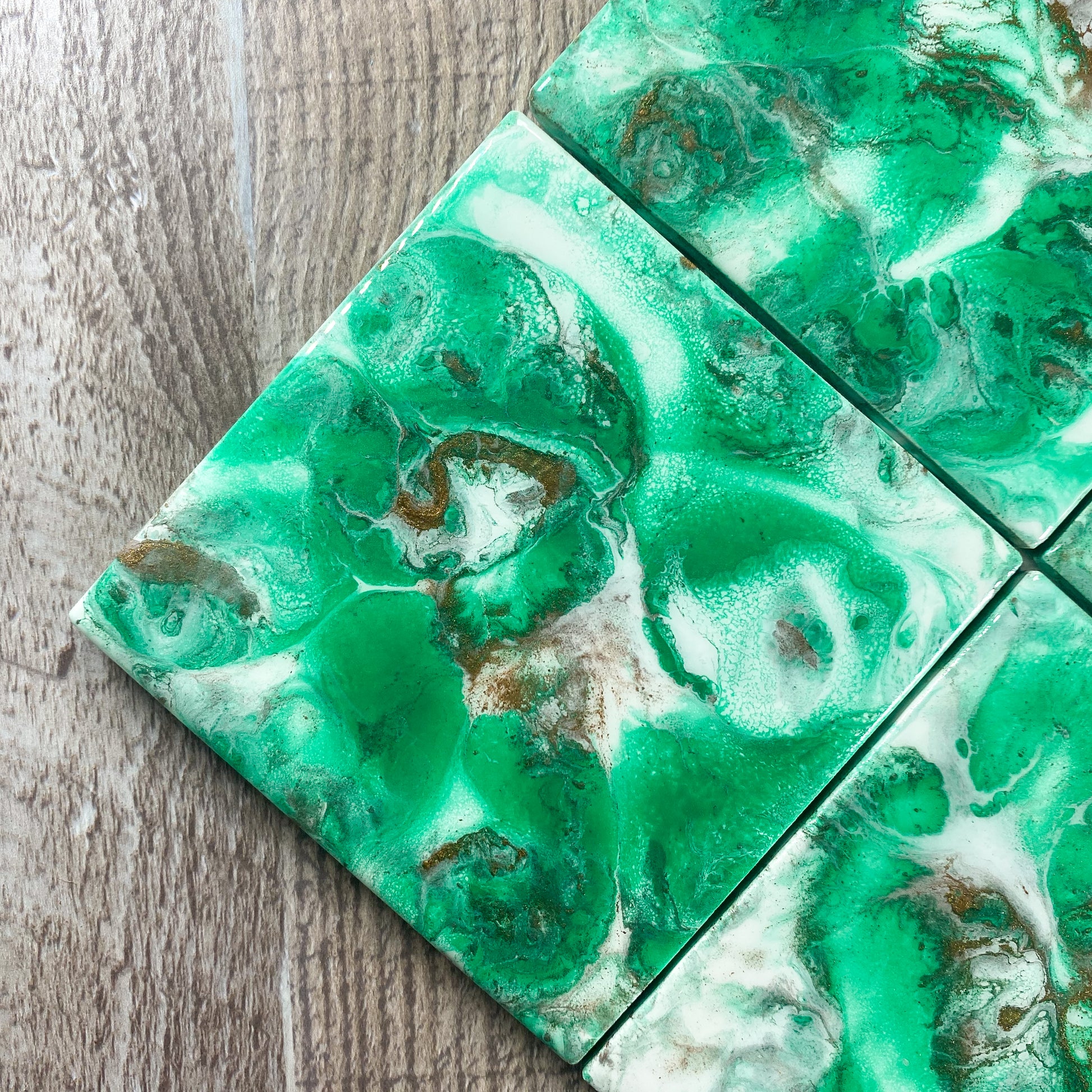 Emerald with Rich Espresso I Table Coaster Set image 4
