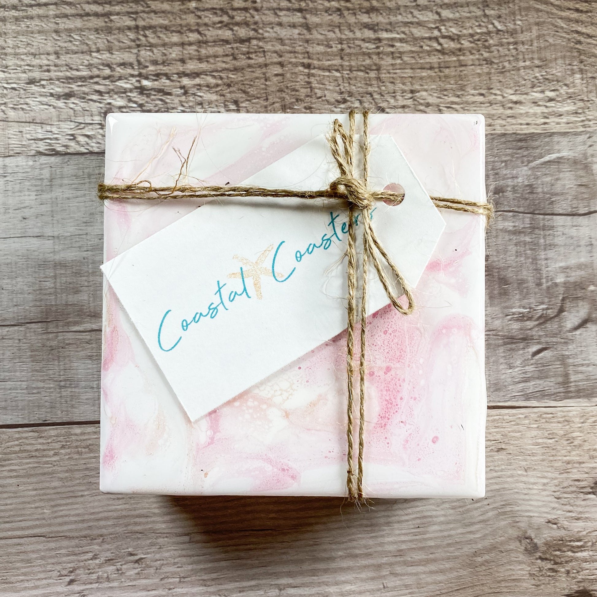 Pink with Rose Gold - Table Coaster Set image 2
