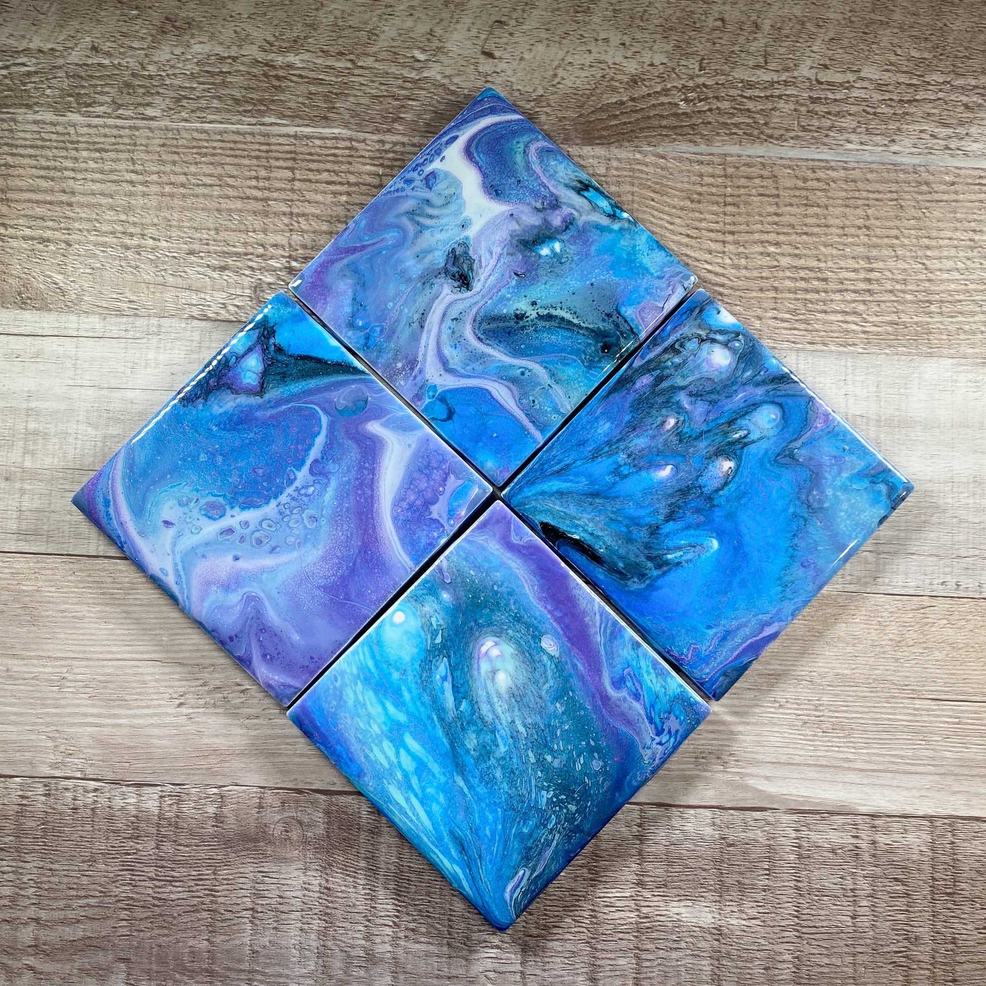 Blue & Purple Swirl - Table Coaster Set image 0
